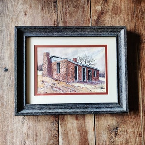 Vintage Watercolor Painting by C Callaway Original Art Vintage Texas Paintings Homestead Paintings Callaway Artist