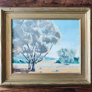 Vintage California Landscape Painting Oryginalna sztuka Obrazy z Kalifornii z lat 40. XX wieku Artysta E Hantover