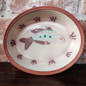 Art Pottery Fish Platter Original Art Danish Pottery Decorative Plates