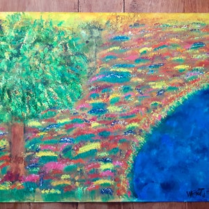 Abstract Acrylic on Paper Painting, Original Painting, Abstract Art, Landscape Painting
