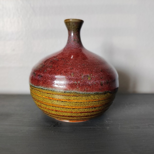 Jay Calder Art Pottery Vase Texas Pottery Bulb Vase Jay Calder Artist