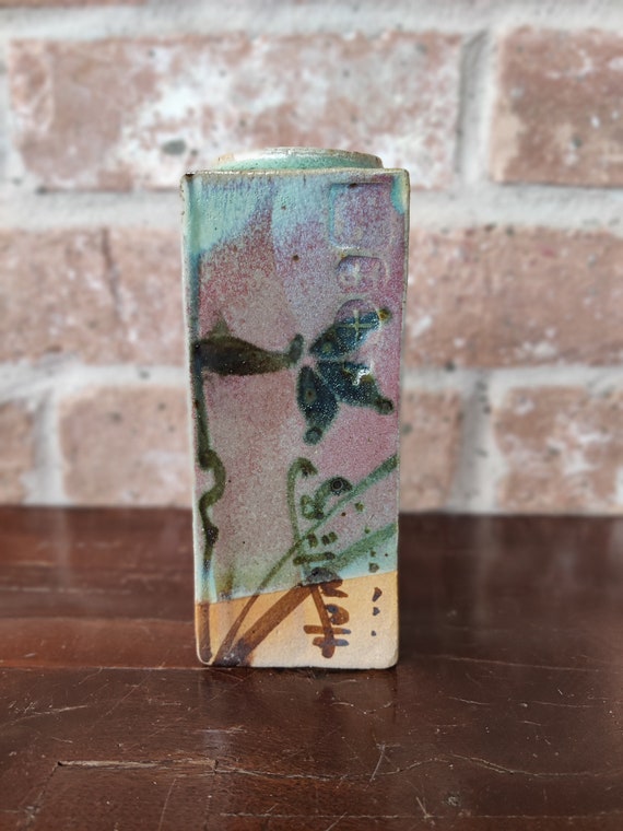 Japanese Art Pottery Stoneware Vase Original Art Japanese Etsy