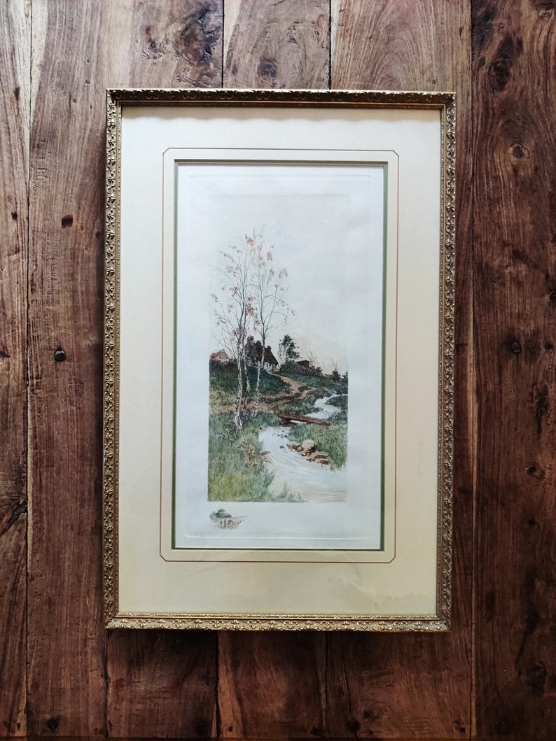 Antique Hand Colored Etching by Felix Rosenstiel London Etsy