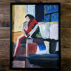 Mid Century Abstract Oil Painting Original Art Abstract Paintings