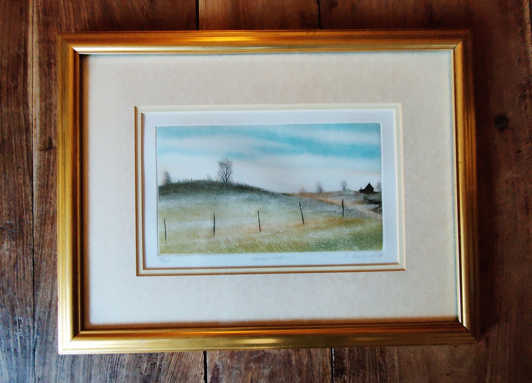 Darrell Duchene Landscape Etching Original Art Canadian Art Darrell