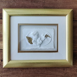 Whimsical Paper Relief Cherub Original Art Italian Art Cherubs