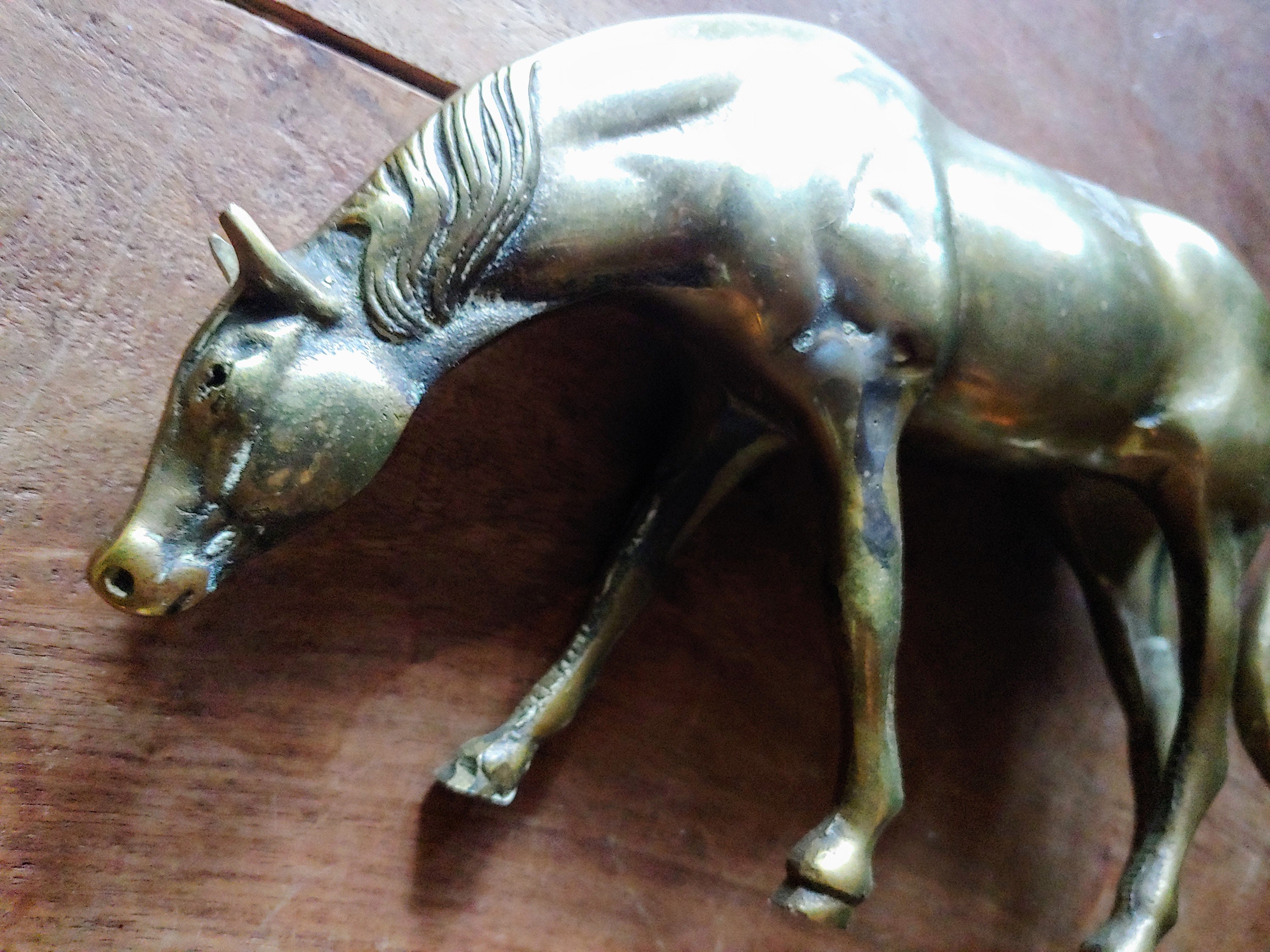 vintage brass horse statue