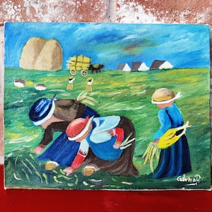 Celina Castellano Oil on Canvas Painting Original Art Colombian Art
