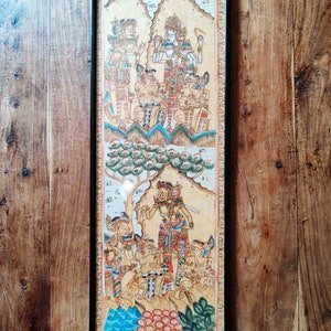 Pittura balinese su tessuto Arte originale Arte indonesiana Arte buddista Arte indù