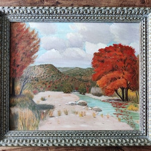 Vintage Texas Hill Country Painting by E Kemper Original Art Vintage Texas Paintings E Kemper Artist