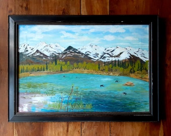 E Finley Oil on Canvas Painting Original Art Landscape Paintings Mountain Paintings E Finley Artist