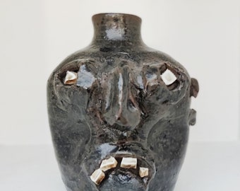 アメリカ南部のフォークアート（民芸） ガラス製の陶器壺 Pottery Jug アメリカ南部のフォークアート（民芸） ガラス製の陶器壺