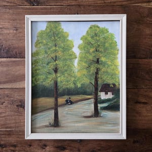 Pintura al óleo primitiva de Clara Lee Arte original Pinturas de arte popular Arte Amish Pinturas naif