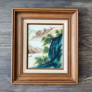 Vintage Chinese Landscape Painting by W Chan Original Art Vintage Chinese Paintings Chinese Art W Chan Artist