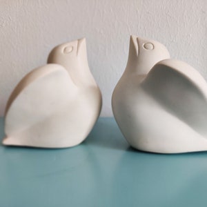 Cleo Hartwig Cast Stone Fledging Bird Sculptures Mid Century Art Cleo Hartwig Artist