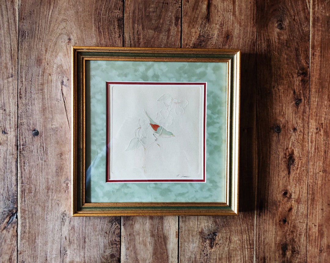 Guillermo Zuniga Watercolor Etching Original Art Mid Century Art Bird Paintings Guillermo Zuniga