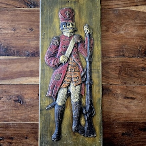 Vintage Mexican Folk Art Wood Relief Art Guanajuato Art Mexican Revolution Art Mexican Art Militaria