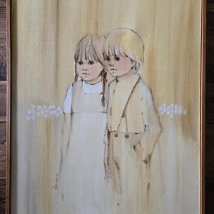 Mid Century Scandinavian Oil Painting Original Art McM Paintings Danish Modern Whimsical Paintings