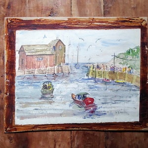 Vintage Maritime Watercolor Painting, Original Painting, Nautical Art, Maritime Art