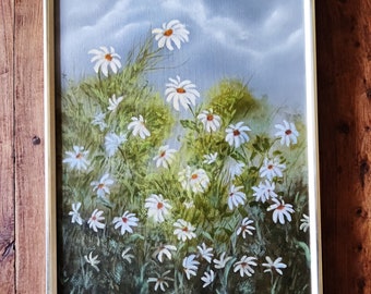 Pintura al óleo de mediados de siglo Arte original Pinturas de paisajes Pinturas de flores