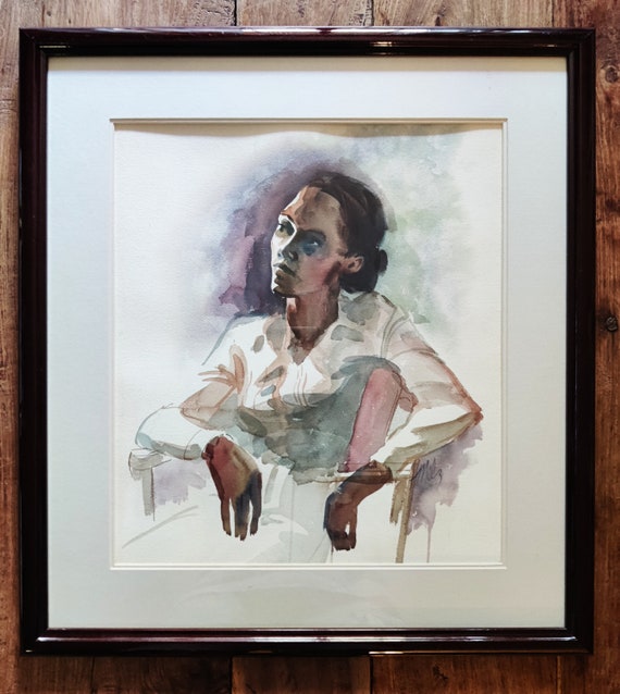 Margaret Milz Watercolor Portrait Painting Original Art