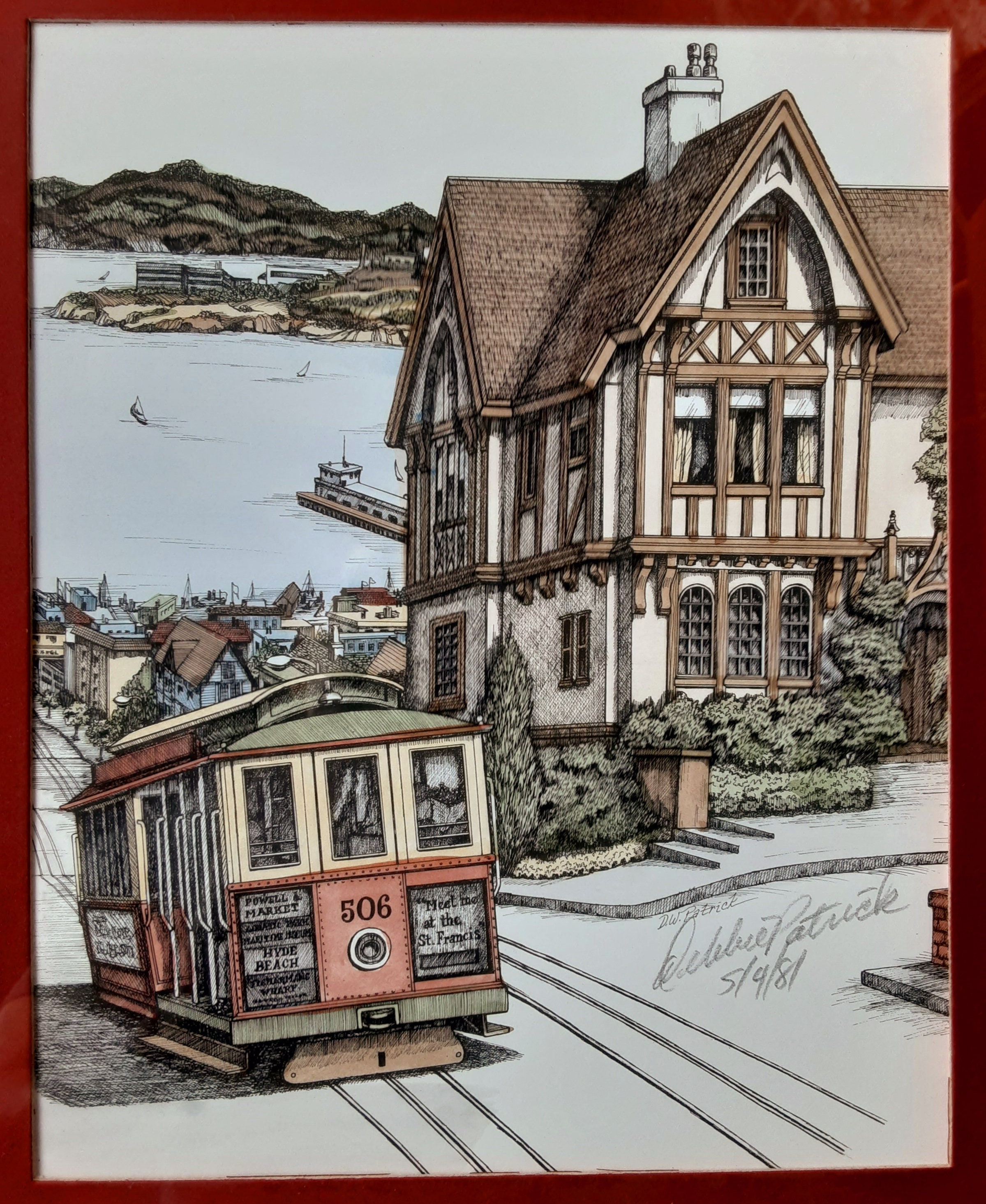 Debbie Patrick Hand Colored San Francisco Lithograph San | Etsy