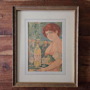 Grand Vins De Bordeaux Original Vintage French Wine Poster by David Dellepiane French Art Antique Posters French Advertising Posters