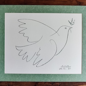 Pablo Picasso Colombe de La Paix Lithograph Mid Century Art Pablo Picasso Dove of Peace Picasso Artist