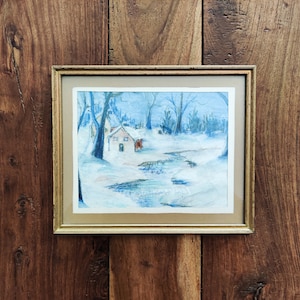 Antique Folk Art Pastel Painting Original Art Primitive Paintings Folk Art