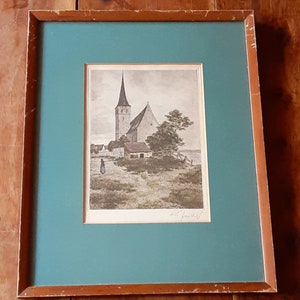 Vintage German Etching, Original Art, German Art, German Etchings, Antique German Etchings