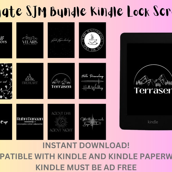 Ultimate SJM Bundle Kindle Lock Screens (full screen) - ACOTAR, Throne of Glass, Crescent City, Kindle Accessories, Bookish, Screensaver