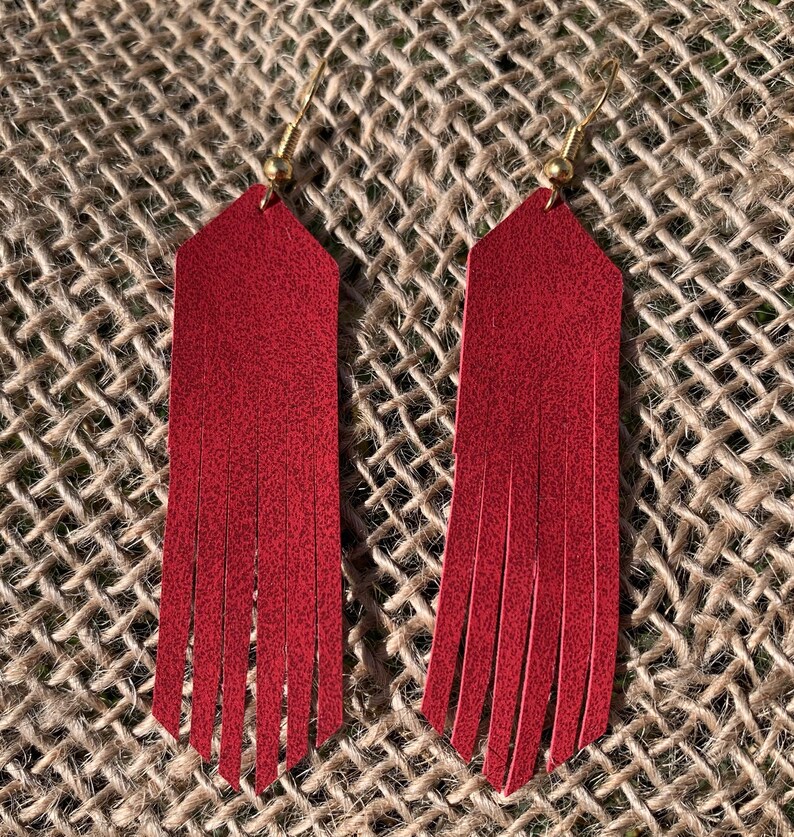 Faux Suede Fringe Earrings Etsy