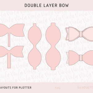 Double Layer Bow SVG Bow Multilayer Template SVG Cricut Silhouette 10.5 x 11.5 Gift Card Digital Layouts Download Plotter File