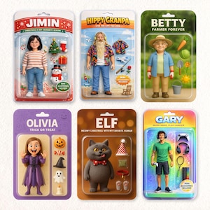Turn Your Photo into an Action Figure Portrait, Custom Action Figure, Personalized Toy Box Portrait, Personalized Digital Art