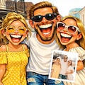 Custom Caricature Portrait from Photo | Personalized Cartoon Digital Portrait | Valentine Gift | Couple Family Friends | Printable Gift product logo