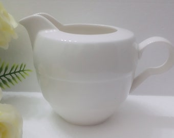 Mikasa White Velvet Creamer. Ultima Plus  Super Strong  fine  China. Vintage, Free Shipping.