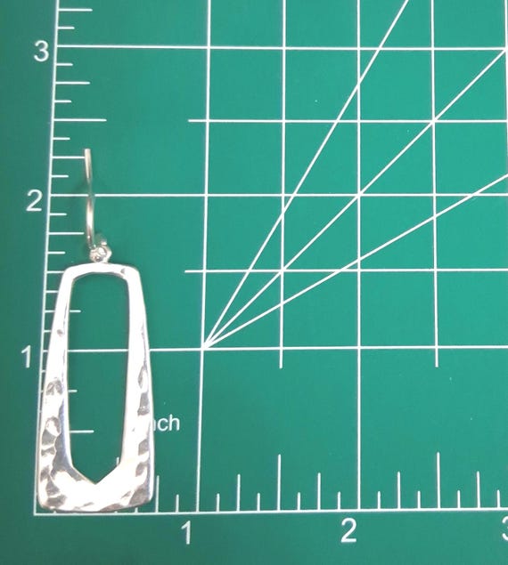 Sterling Silver Hammered Rectangular Earrings. Vi… - image 5