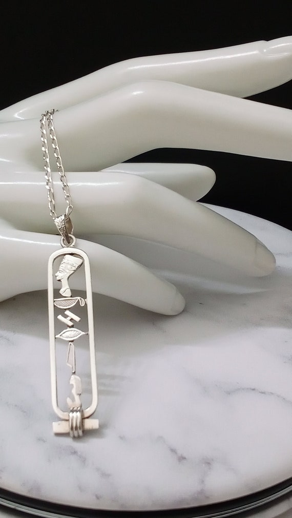Sterling Silver Egyptian Pendant Necklace. Egypti… - image 2