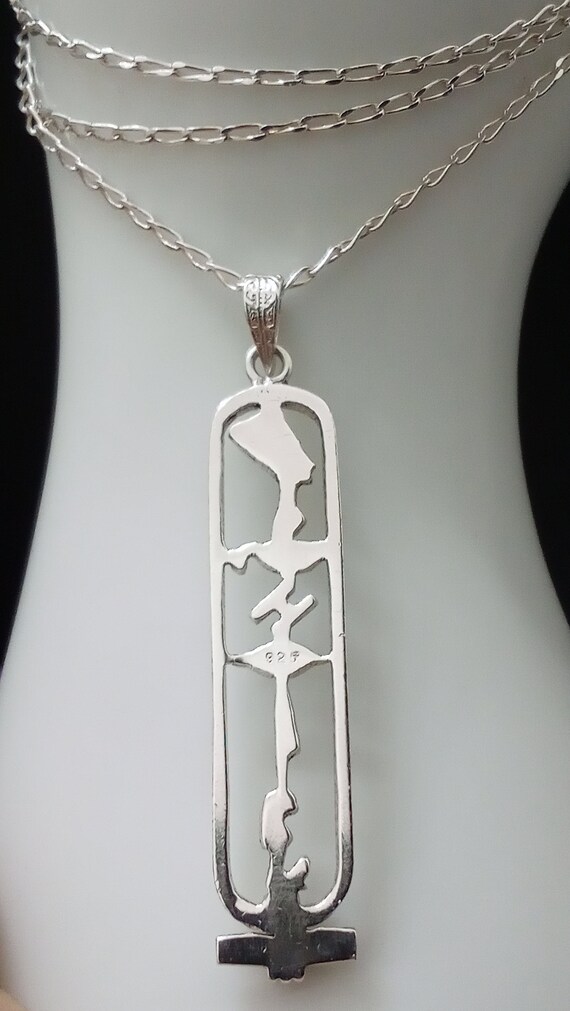 Sterling Silver Egyptian Pendant Necklace. Egypti… - image 7