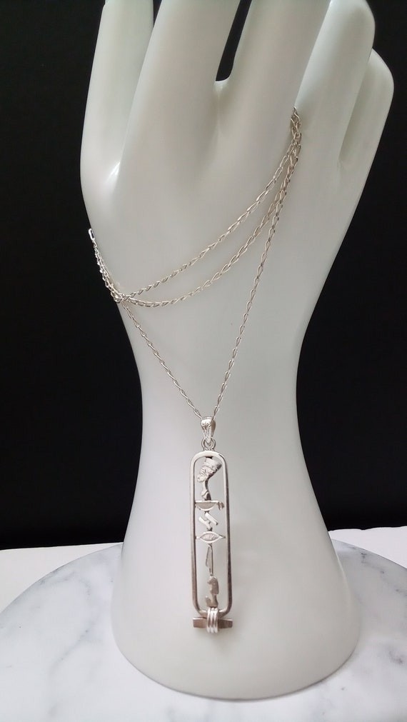 Sterling Silver Egyptian Pendant Necklace. Egypti… - image 3
