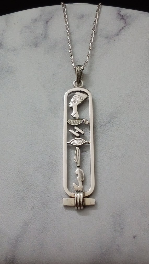 Sterling Silver Egyptian Pendant Necklace. Egypti… - image 4
