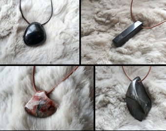 Hand Polished Sea Stone Pendant Stone Necklace Nature Jewelry