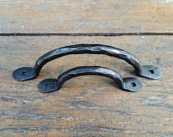 Hand Forged Iron Cabinet Handle Wrought Drawer Pull Rustic Farmhouse Style