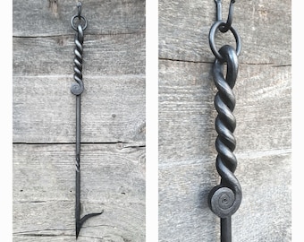 Hand Forged Fireplace Poker, Fireplace Tool, Wrought Iron Poker, Blacksmith