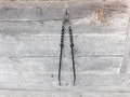 Hand Forged Charcoal Tongs, Wrought Iron Tongs for Removing and Moving Charcoal, Fireplace Tool, Blacksmith,