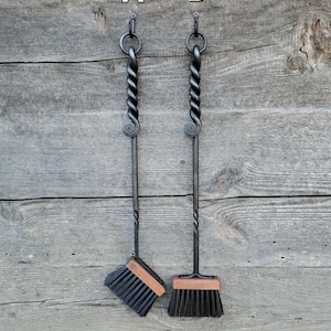 Vintage MCM Brass Fireplace Broom Brush 13" Long - View #4