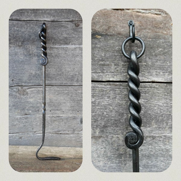 Hand Forged Fireplace Poker, Fireplace Tool, Wrought Iron Poker, Blacksmith