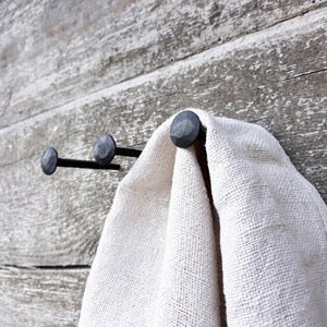 Hand Forged Nail Hook Wrought Wall Hooks m&m Towels Rustic Farmhouse Style