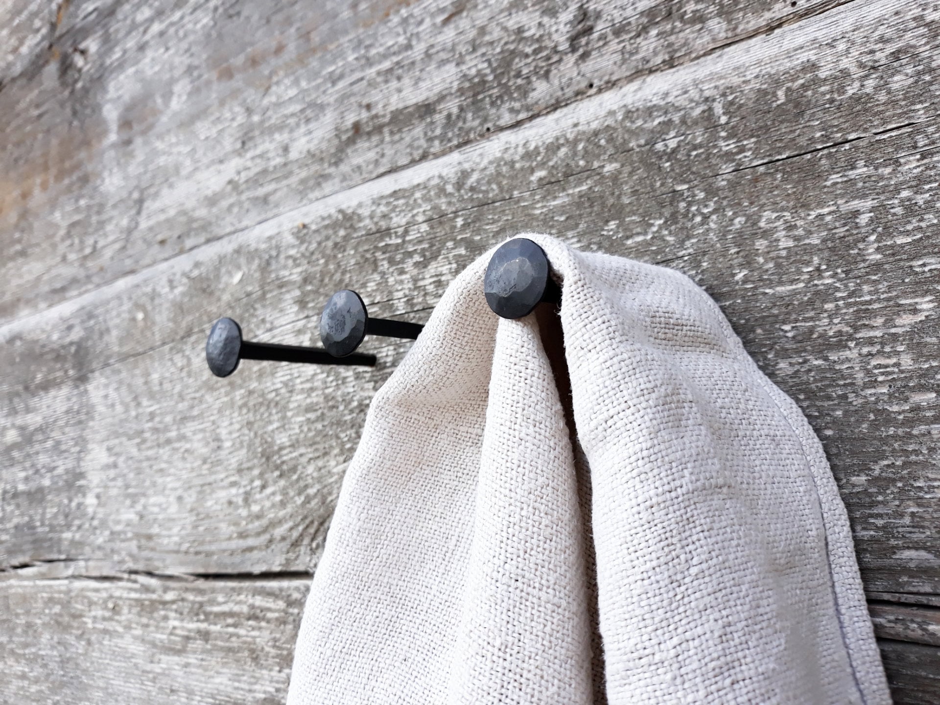 Hand Nail Hook Wrought Wall Hooks M&m Towels Rustic Etsy UK