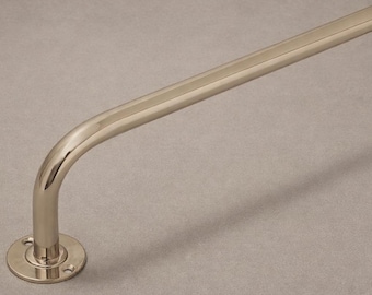 Toallero de níquel pulido, colgador de toallas de pared de latón macizo